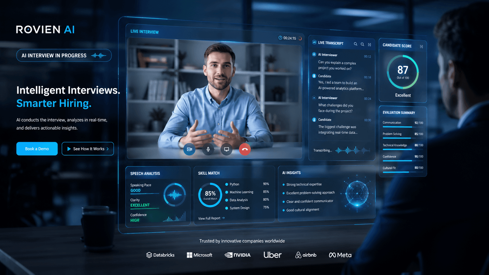 ROVIEN live AI interview with real-time scoring