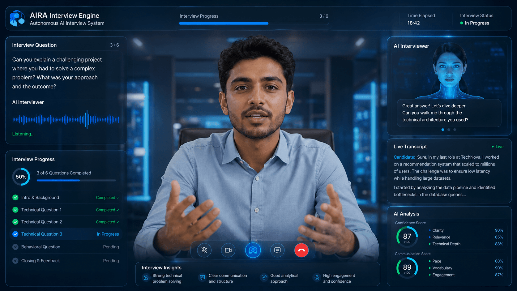 Autonomous AI interview engine